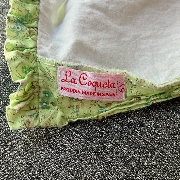F487 La Coqueta Green Floral Carla Dress Hand Smocked Girls 6 6Y - Picture 9 of 13
